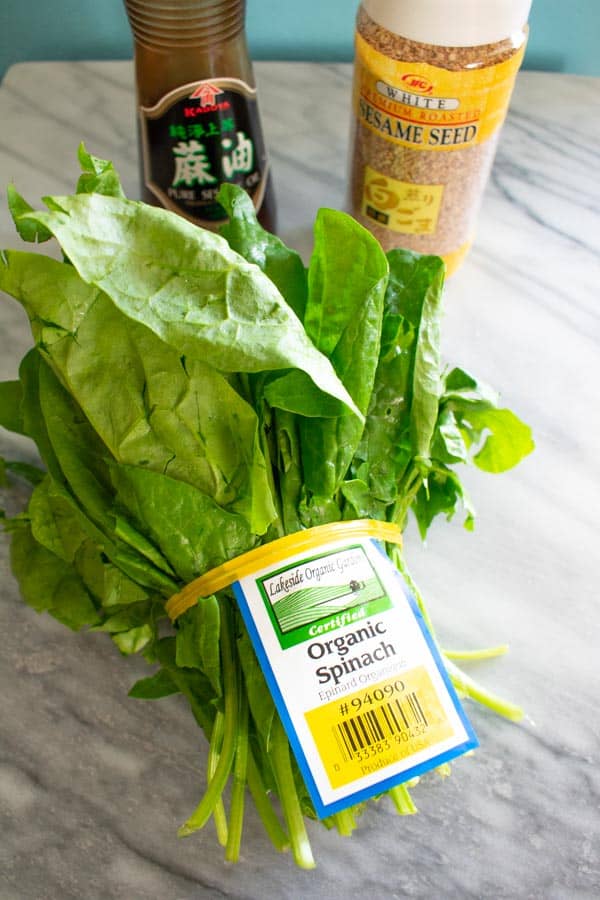 organic spinach for korean sesame spinach