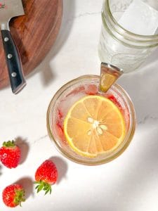 vietnamese lemon soda with strawberries