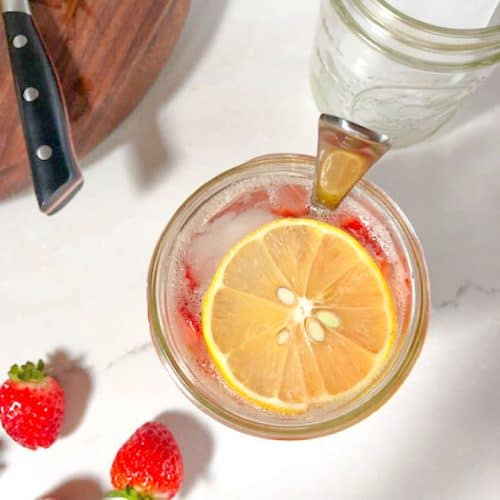 vietnamese lemon soda with strawberries