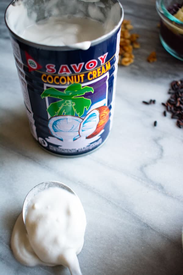 open can of coconut cream