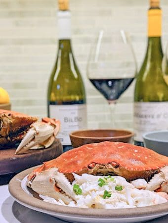 french biodynamic wines with crab