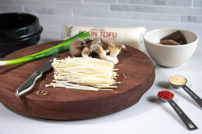 Ingredients for Vegan Korean Soft Tofu Soup for Soondubu