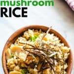 mushroom rice pinterest image