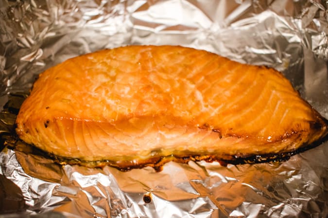 Japanese Baked Salmon on foil