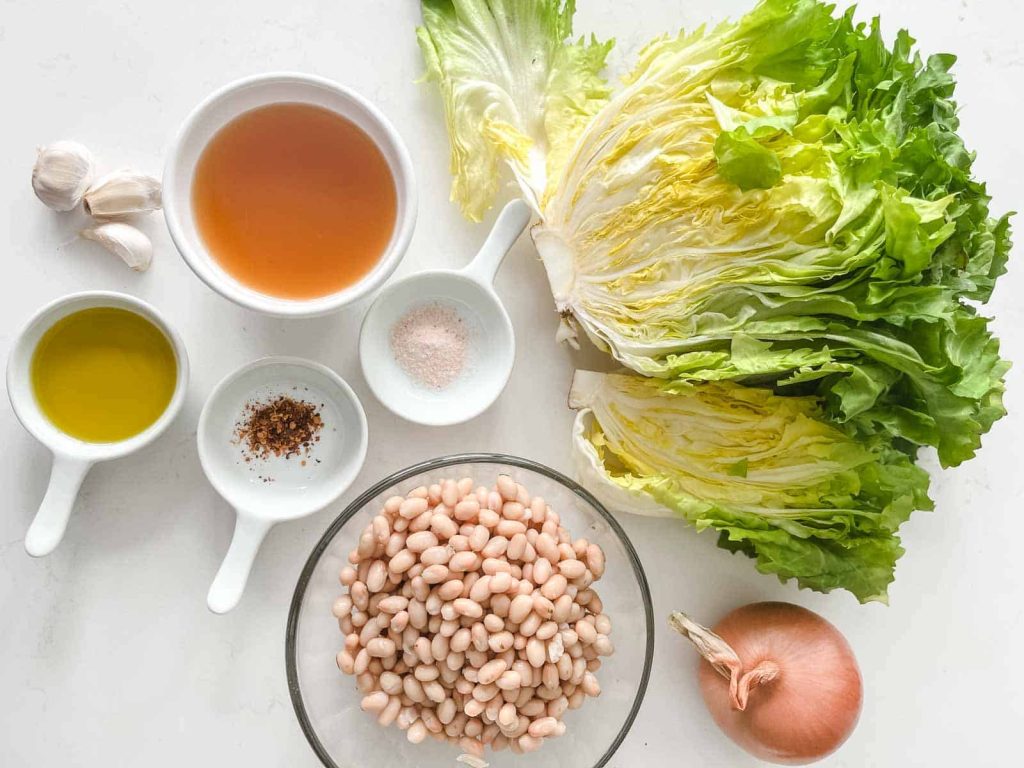 ingredients for Italian beans and greens