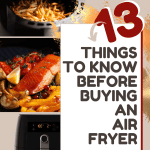 Pinterest Pin with titles "13 things to know before buying an air fryer"