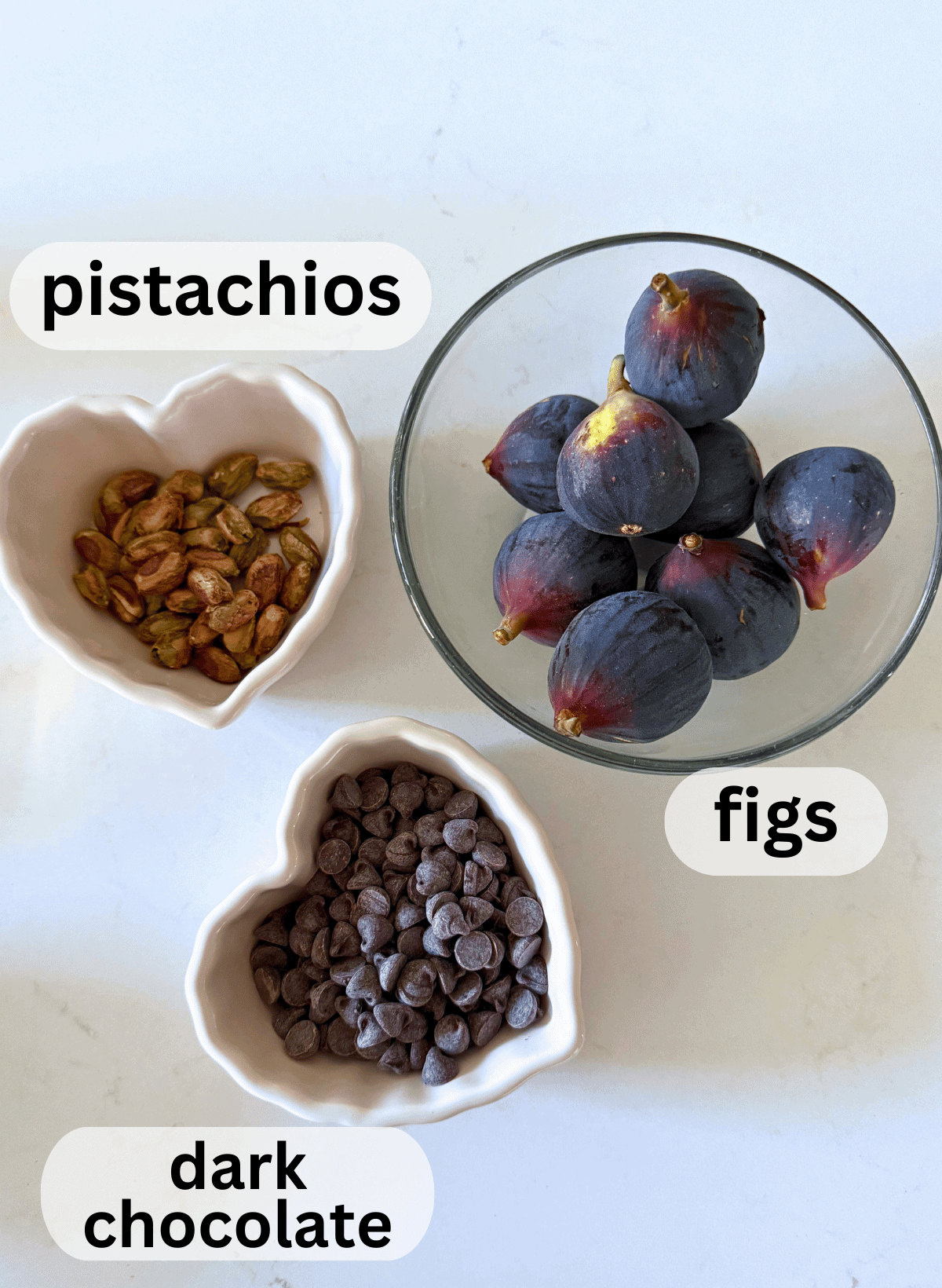 labeled ingredients for chocolate dipped figs