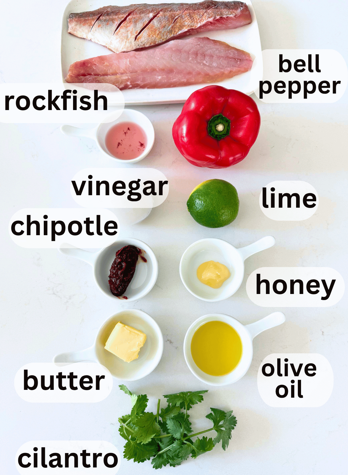 Labeled ingredients for Chili Pepper Rockfish