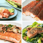 Collage of 4 photos of Coho Salmon recipes